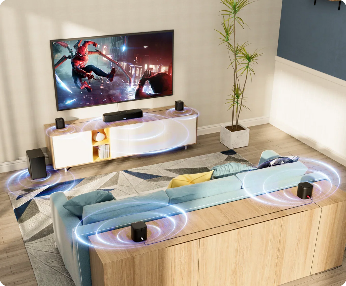 Barra de sonido Aura A40 7.1 con control por aplicación
